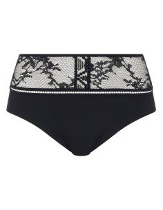 SLIP A VITA ALTA IN PIZZO "OLIVIA" - NERO