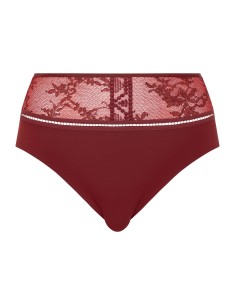 SLIP A VITA ALTA IN PIZZO "OLIVIA" - ROSSO