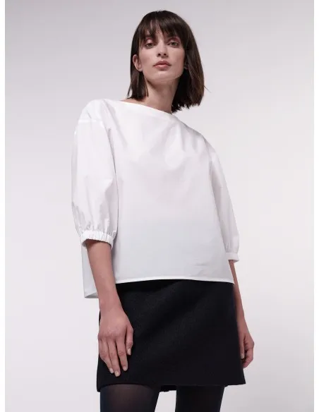 BLUSA IN COTONE BIOLOGICO CON MANICHE A 3/4