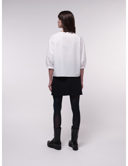 BLUSA IN COTONE BIOLOGICO CON MANICHE A 3/4