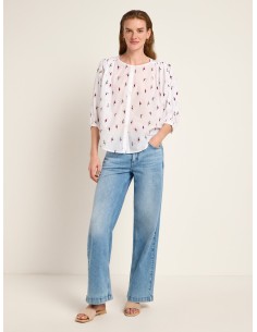 CAMICIA MANICHE 3/4 RICAMATA IN COTONE BIOLOGICO... 2