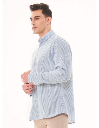 CAMICIA IN LINO E COTONE BIOLOGICO "RIGHE"