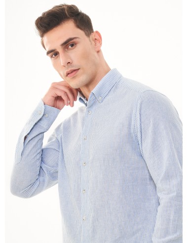 CAMICIA IN LINO E COTONE BIOLOGICO "RIGHE"