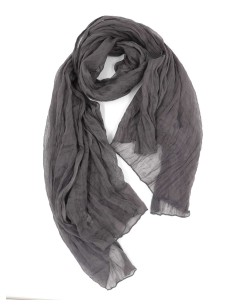 SCIARPINA IN COTONE BIOLOGICO 115x180 - FUMO