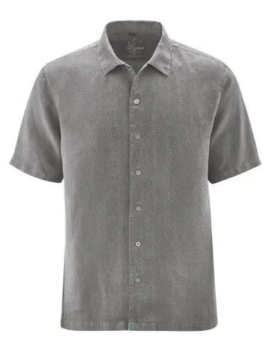 CAMICIA IN 100% CANAPA A MANICA CORTA