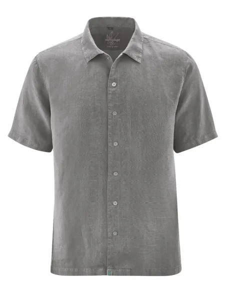 CAMICIA IN 100% CANAPA A MANICA CORTA