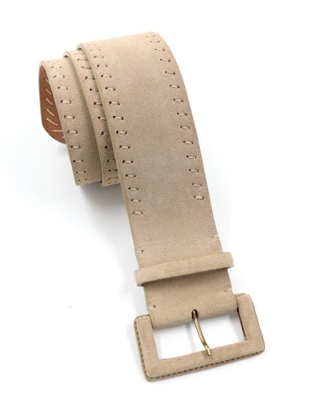 CINTURA ARTIGIANALE IN PELLE NATURALE "SUEDE"