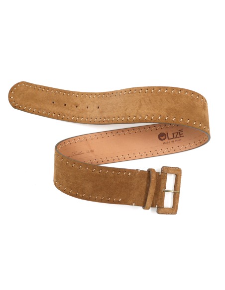 CINTURA ARTIGIANALE IN PELLE NATURALE "SUEDE"
