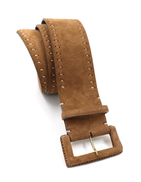 CINTURA ARTIGIANALE IN PELLE NATURALE "SUEDE"