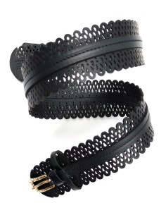 CINTURA ARTIGIANALE IN PELLE NATURALE "ERA" - NERO