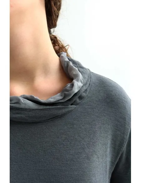 MAGLIA MANICHE LUNGE IN SETA E LANA "WINTO"