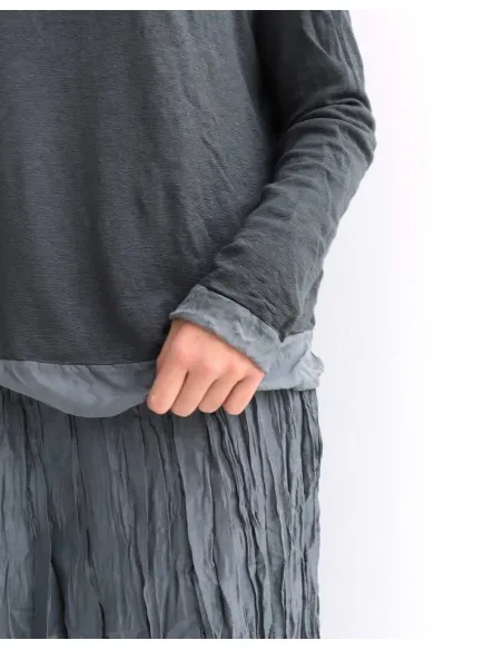 MAGLIA MANICHE LUNGE IN SETA E LANA "WINTO"