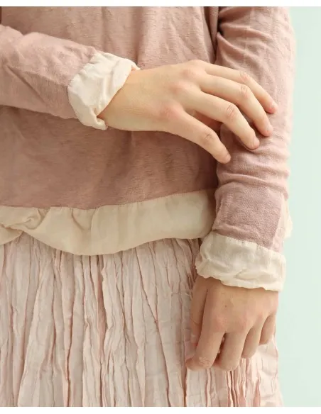 MAGLIA MANICHE LUNGE IN SETA E LANA "WINTO"