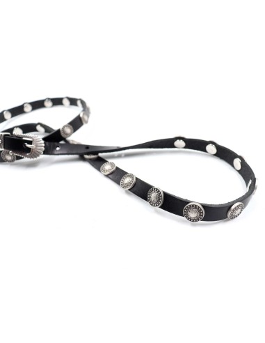 CINTURA SOTTILE ARTIGIANALE IN VERA PELLE E...