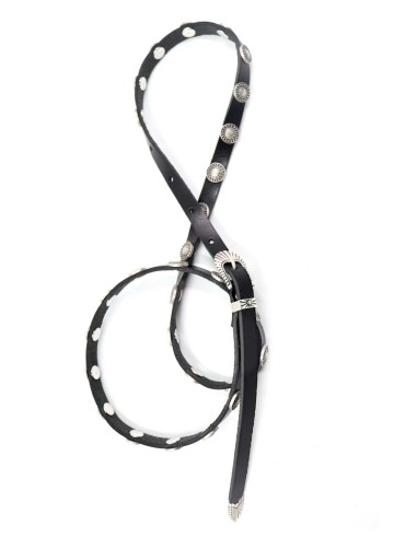 CINTURA SOTTILE ARTIGIANALE IN VERA PELLE E...