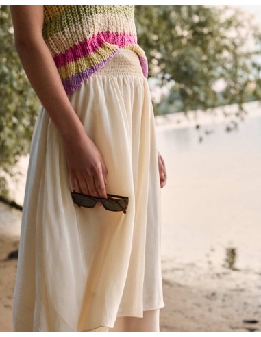 GONNA A BALZE IN CREPE DI ECOVISCOSA ECOVERO