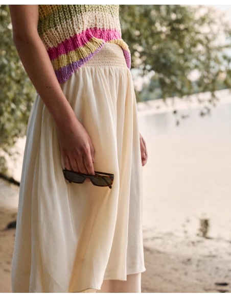 GONNA A BALZE IN CREPE DI ECOVISCOSA ECOVERO