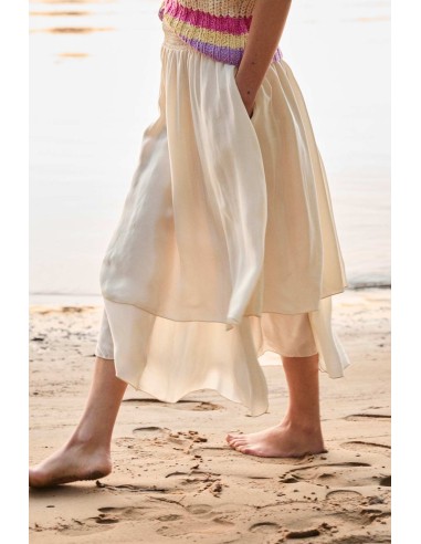 GONNA A BALZE IN CREPE DI ECOVISCOSA ECOVERO