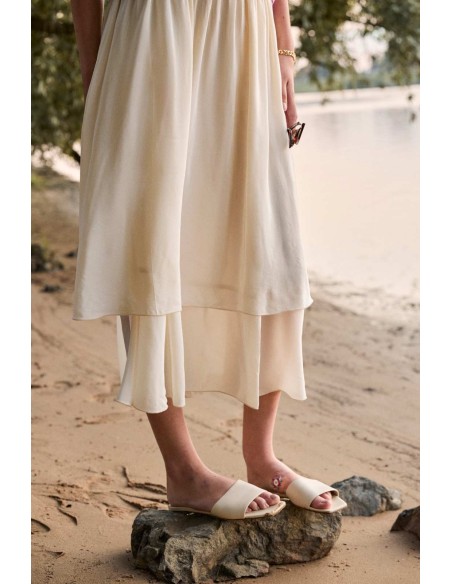 GONNA A BALZE IN CREPE DI ECOVISCOSA ECOVERO