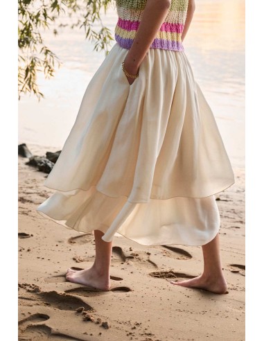 GONNA A BALZE IN CREPE DI ECOVISCOSA ECOVERO