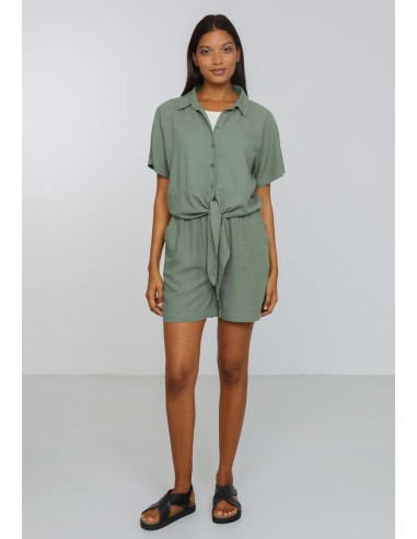 BLUSA IN ECOVISCOSA E LINO "OCRA"