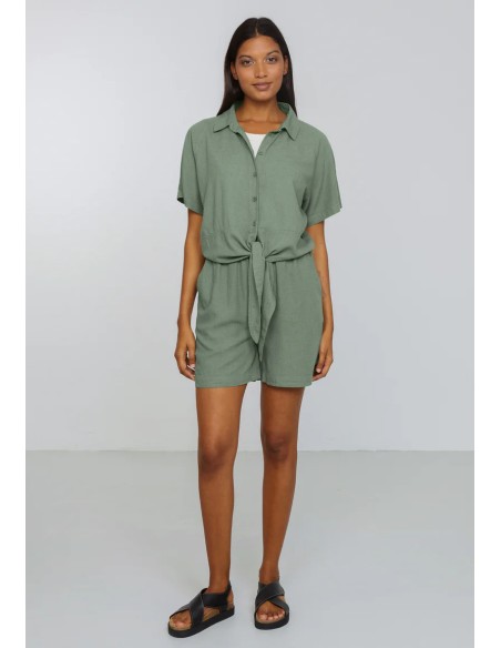 BLUSA IN ECOVISCOSA E LINO "OCRA"