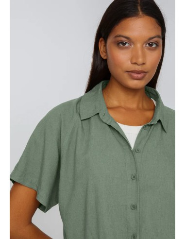 BLUSA IN ECOVISCOSA E LINO "OCRA"