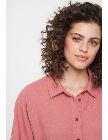 BLUSA IN ECOVISCOSA E LINO "OCRA"