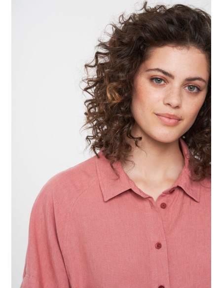 BLUSA IN ECOVISCOSA E LINO "OCRA"