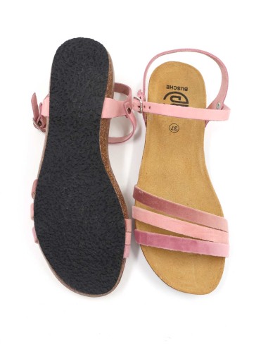 SANDALO DONNA IN PELLE E SUGHERO "VELVET"