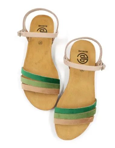 SANDALO DONNA IN PELLE E SUGHERO "VELVET"