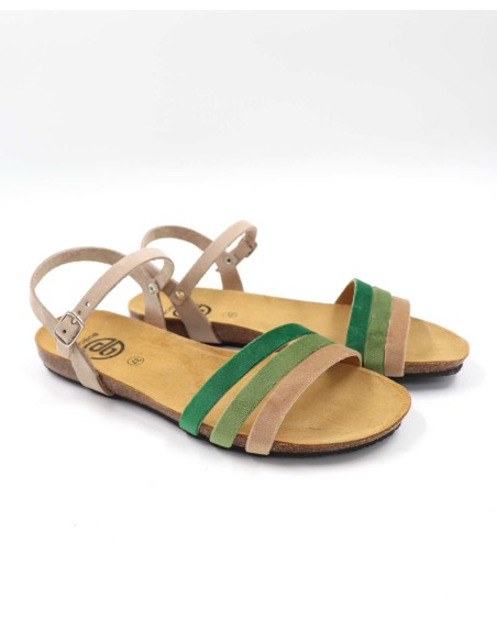 SANDALO DONNA IN PELLE E SUGHERO "VELVET"