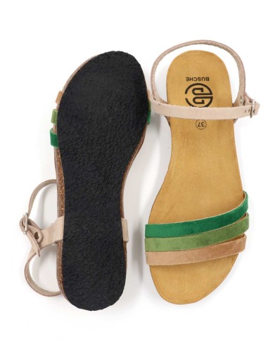 SANDALO DONNA IN PELLE E SUGHERO "VELVET"