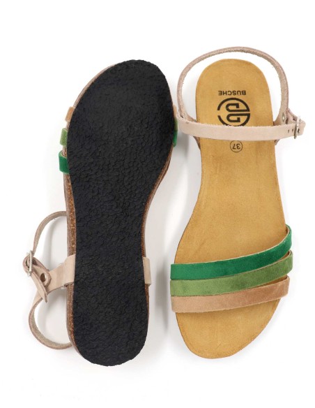 SANDALO DONNA IN PELLE E SUGHERO "VELVET"
