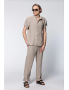 CAMICIA UOMO MANICHE CORTE IN 100% LINO