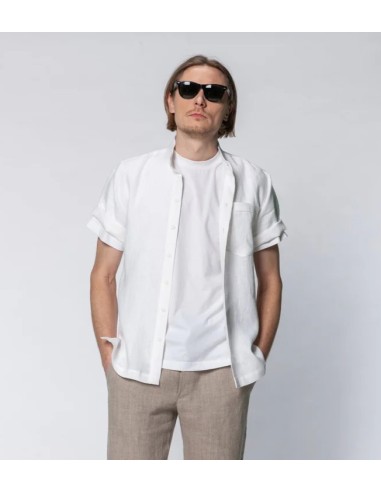 CAMICIA UOMO MANICHE CORTE IN 100% LINO