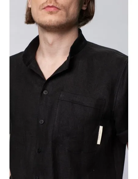CAMICIA UOMO MANICHE CORTE IN 100% LINO