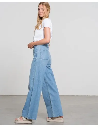 JEANS A PALAZZO E VITA ALTA IN COTONE BIOLOGICO...