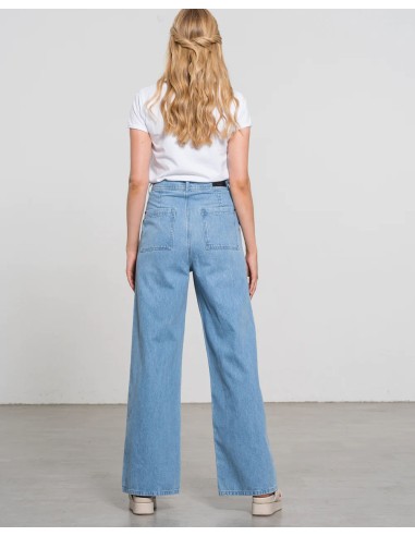 JEANS A PALAZZO E VITA ALTA IN COTONE BIOLOGICO...