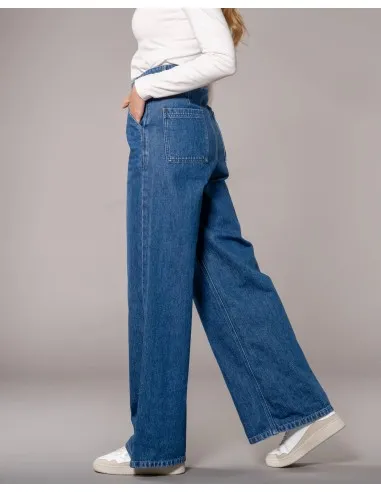 JEANS A PALAZZO E VITA ALTA IN COTONE BIOLOGICO...