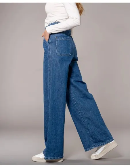 JEANS A PALAZZO E VITA ALTA IN COTONE BIOLOGICO "FLY"