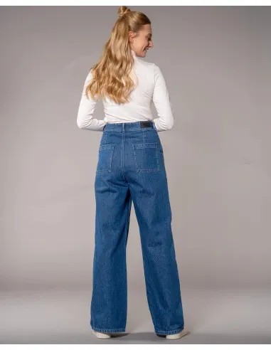 JEANS A PALAZZO E VITA ALTA IN COTONE BIOLOGICO...