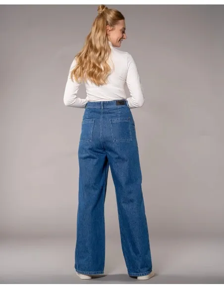 JEANS A PALAZZO E VITA ALTA IN COTONE BIOLOGICO "FLY"