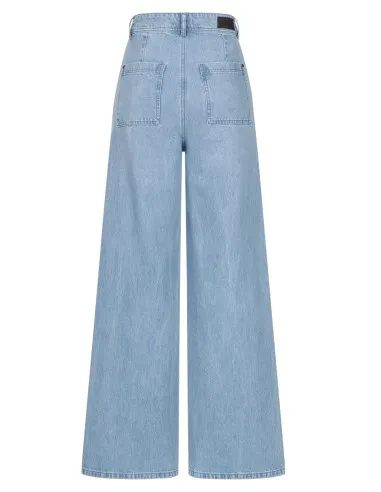 JEANS A PALAZZO E VITA ALTA IN COTONE BIOLOGICO...