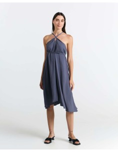 ABITO CORTO IN LYOCELL MULTIPOSIZIONE "DAPHNE" - ASFALTO