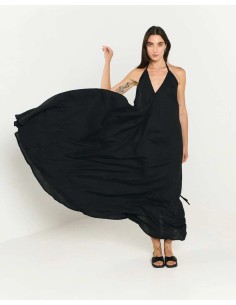 ABITO LUNGO IN ECOVISCOSA E LINO MULTIPOSIZIONE "DAPHNE"...