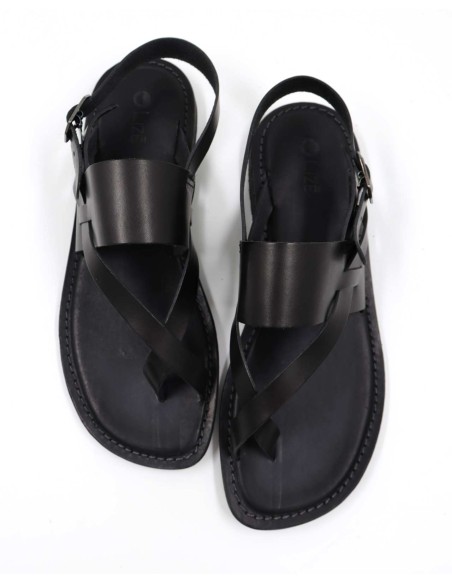 SANDALO UOMO CAPRESE A INFRADITO IN PELLE E CUOIO "MARTE"