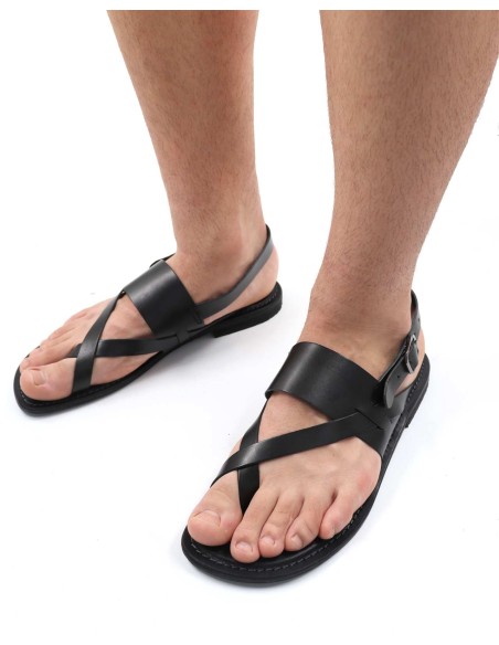 SANDALO UOMO CAPRESE A INFRADITO IN PELLE E CUOIO "MARTE"