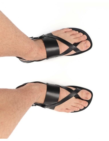 SANDALO UOMO CAPRESE A INFRADITO IN PELLE E...