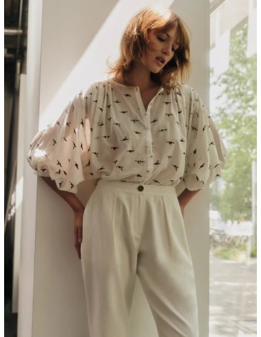 PANTALONI IN COTONE BIOLOGICO CON PENCES